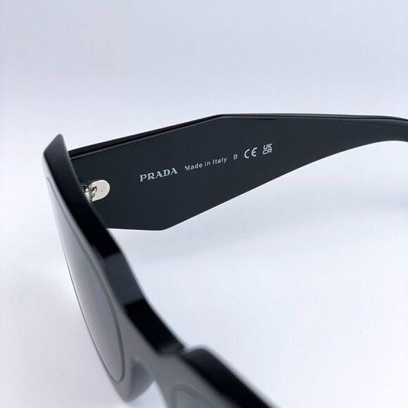 NEW ☀️ Prada PR17WS 1AB5S0 Black Gray Rectangle Unisex Sunglasses - Picture 10 of 12